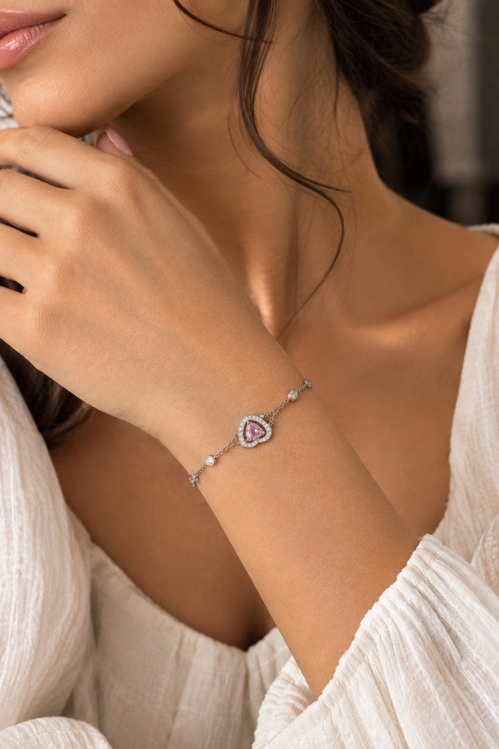 Bracelet Cœur Rosé – Éclat Élégant